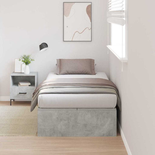 Struttura letto con contenitore Grigio cemento 90 x 190 cm