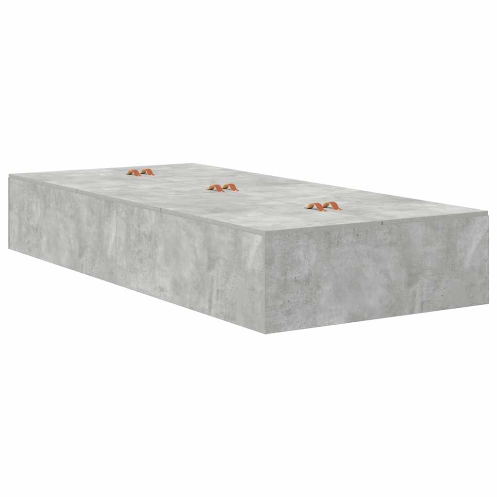 Struttura letto con contenitore Grigio cemento 90 x 190 cm