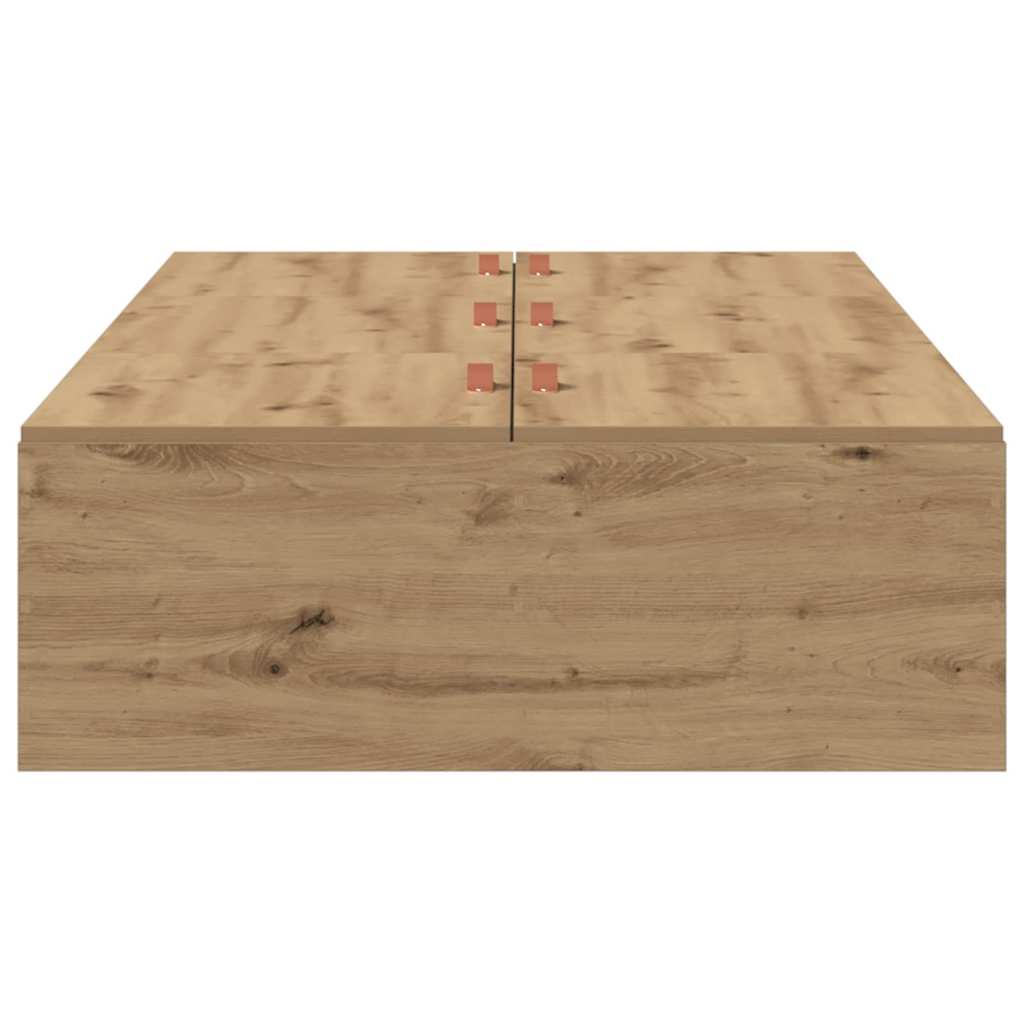 Struttura letto con contenitore Rovere artigianale 90 x 190 cm