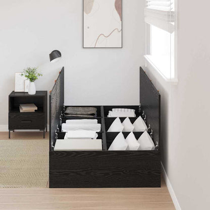 Struttura letto con contenitore Rovere Nero 70 x 190 cm | homemem39