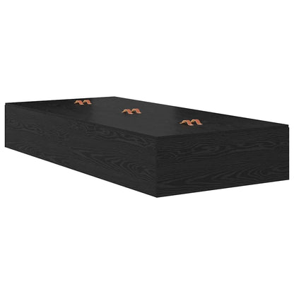 Struttura letto con contenitore Rovere Nero 70 x 190 cm | homemem39