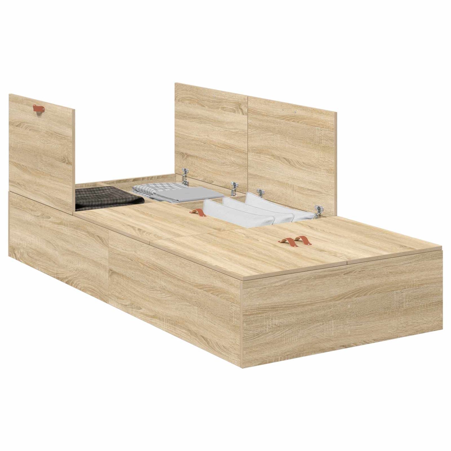 Struttura letto con contenitore Rovere Sonoma 70 x 190 cm