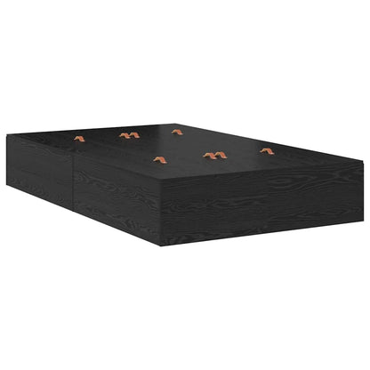 Struttura letto con contenitore Rovere Nero 120 x 190 cm