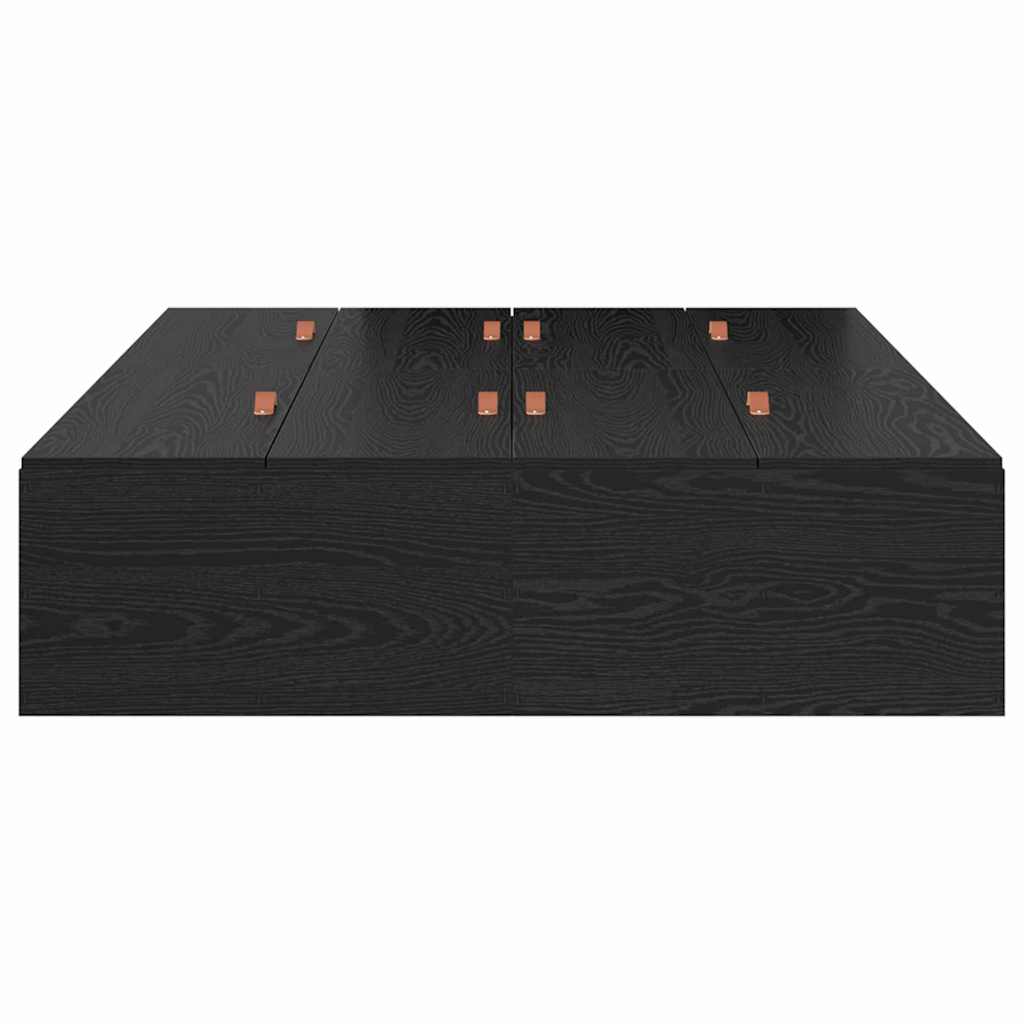 Struttura letto con contenitore Rovere Nero 120 x 190 cm