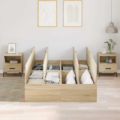 Struttura letto con contenitore Rovere Sonoma 120 x 190 cm | homemem39