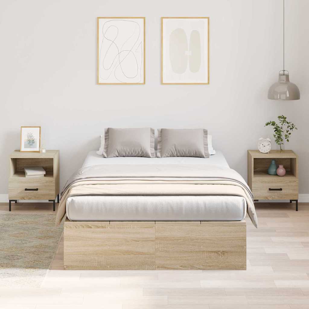 Struttura letto con contenitore Rovere Sonoma 120 x 190 cm | homemem39