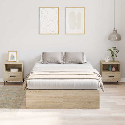 Struttura letto con contenitore Rovere Sonoma 120 x 190 cm | homemem39