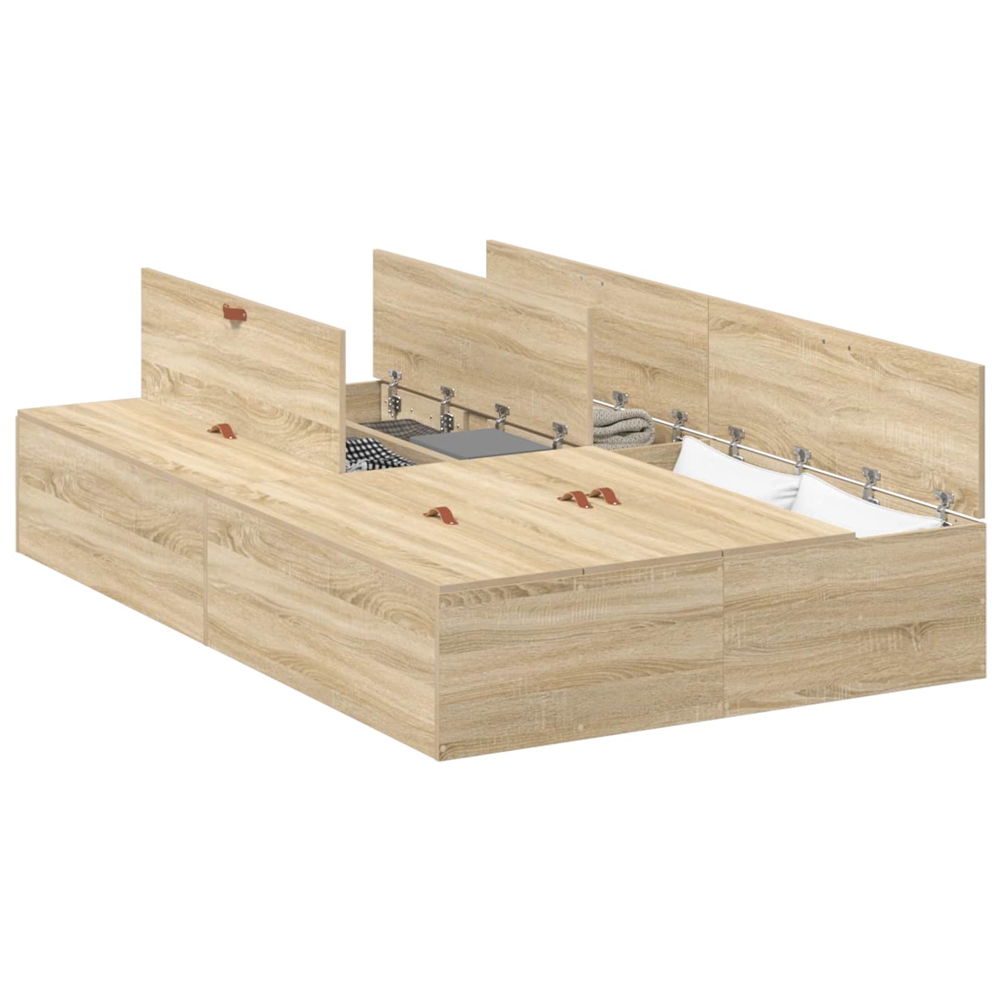 Struttura letto con contenitore Rovere Sonoma 120 x 190 cm