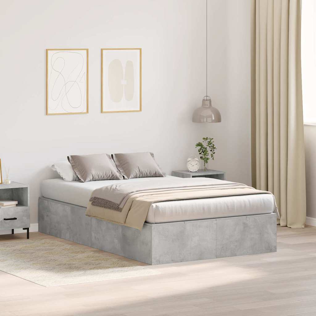 Struttura letto con contenitore Grigio cemento 120 x 190 cm