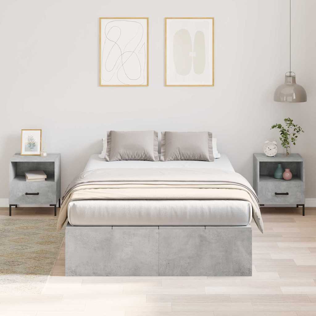 Struttura letto con contenitore Grigio cemento 120 x 190 cm