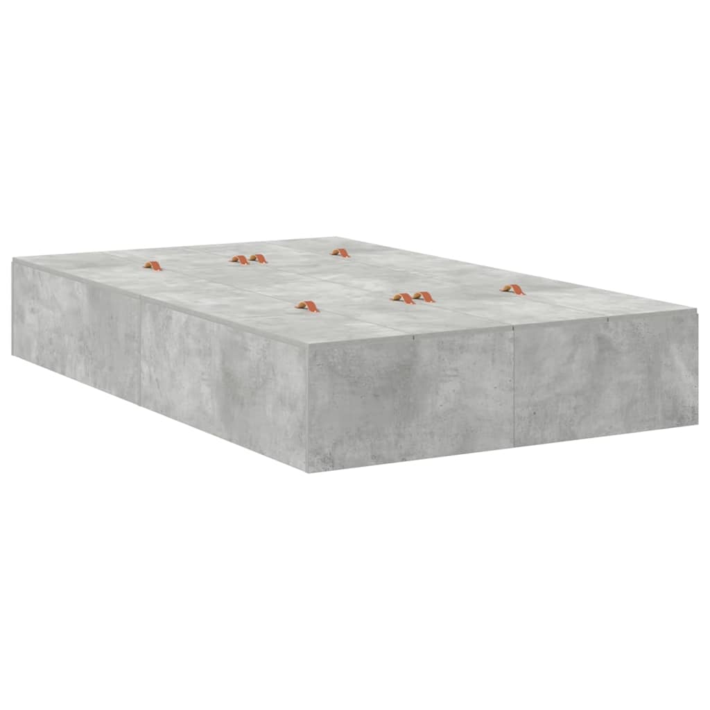 Struttura letto con contenitore Grigio cemento 120 x 190 cm