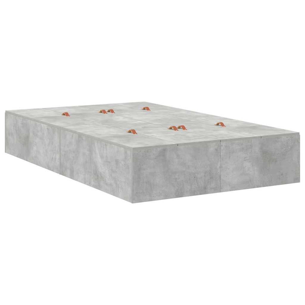 Struttura letto con contenitore Grigio cemento 120 x 190 cm
