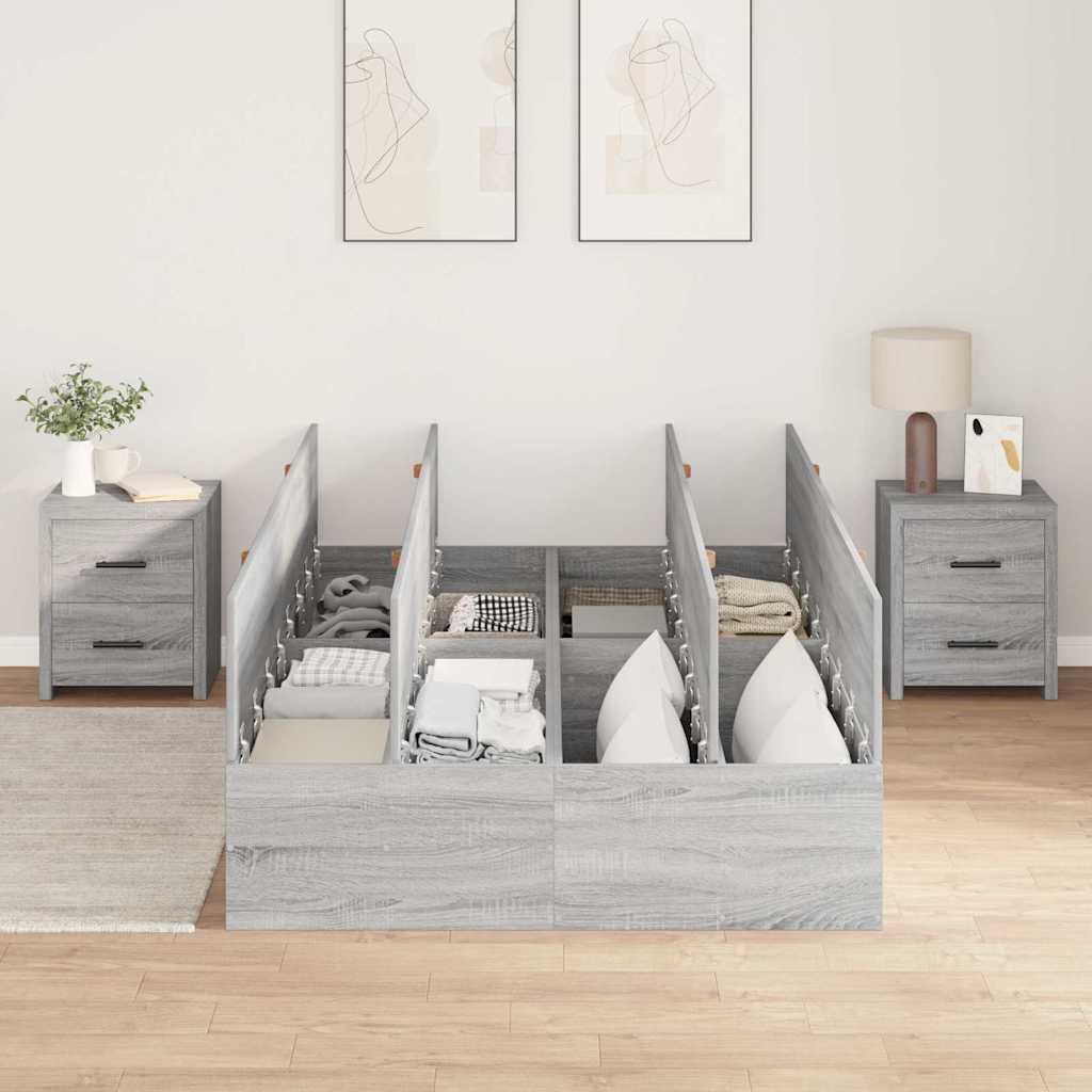 Struttura letto con contenitore Grigio Sonoma 120 x 190 cm