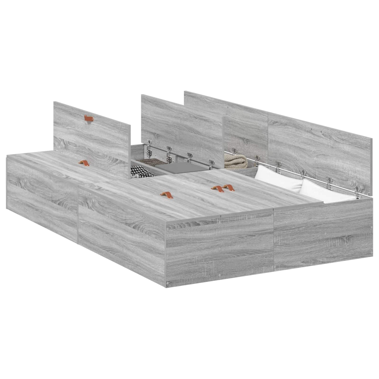 Struttura letto con contenitore Grigio Sonoma 120 x 190 cm