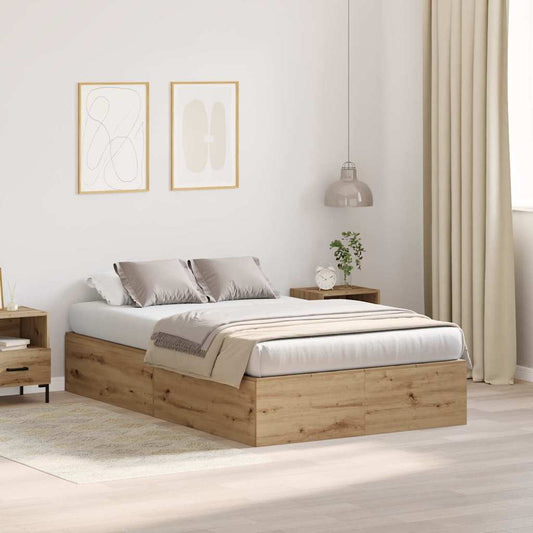 Struttura letto con contenitore Rovere artigianale 120 x 190 cm