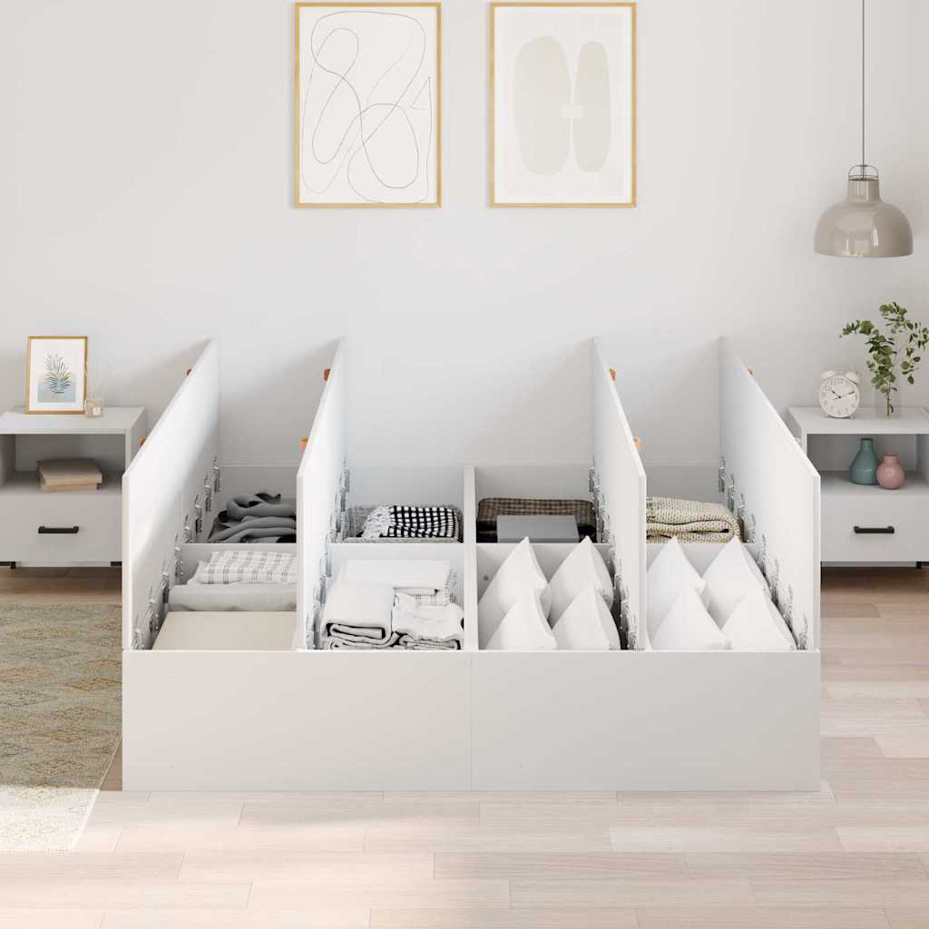 Struttura letto con contenitore Bianco 140 x 190 cm | homemem39