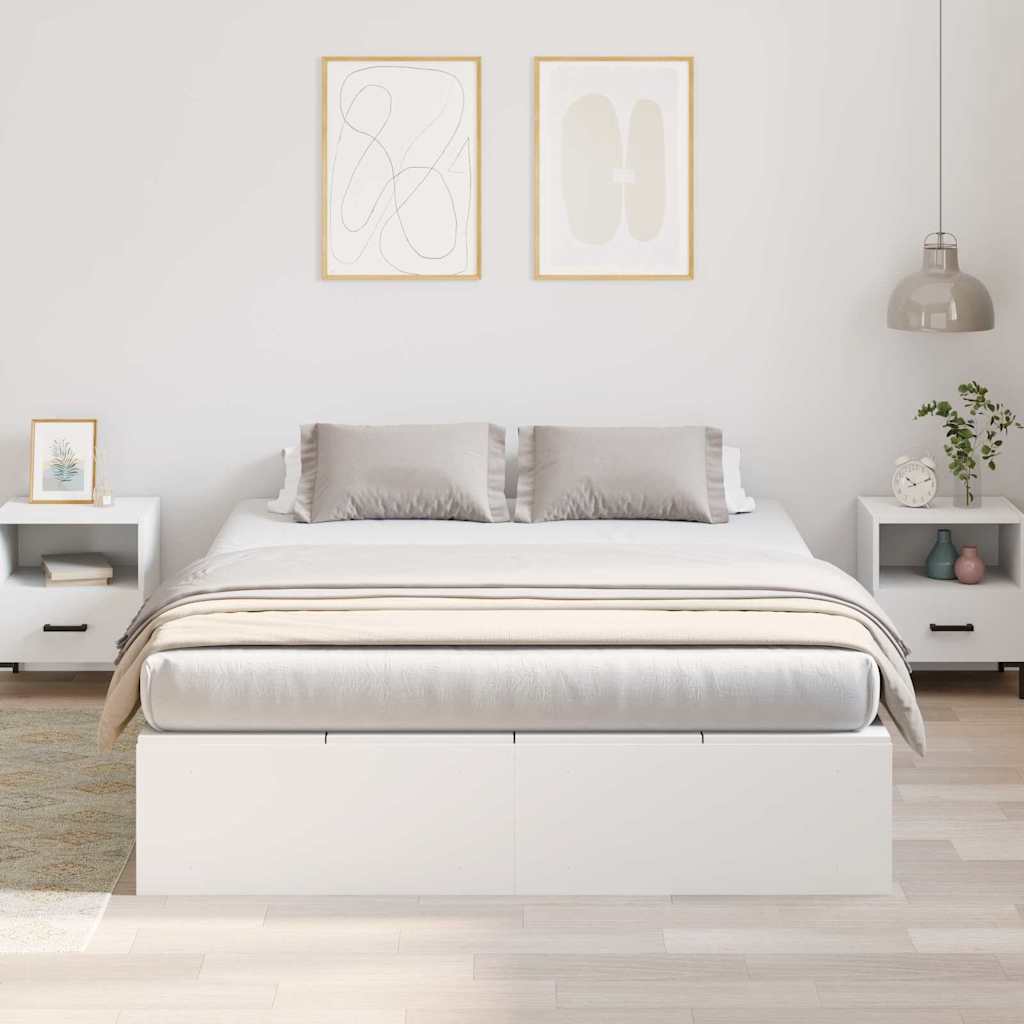 Struttura letto con contenitore Bianco 140 x 190 cm