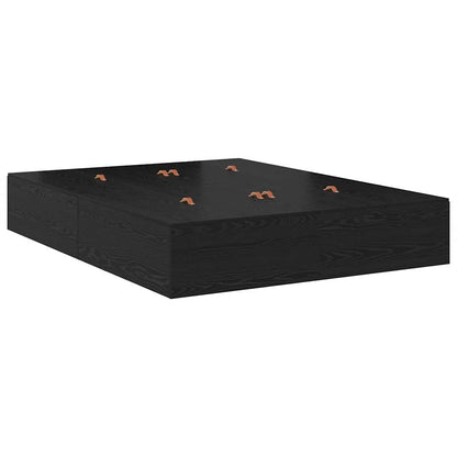 Struttura letto con contenitore Rovere Nero 140 x 190 cm