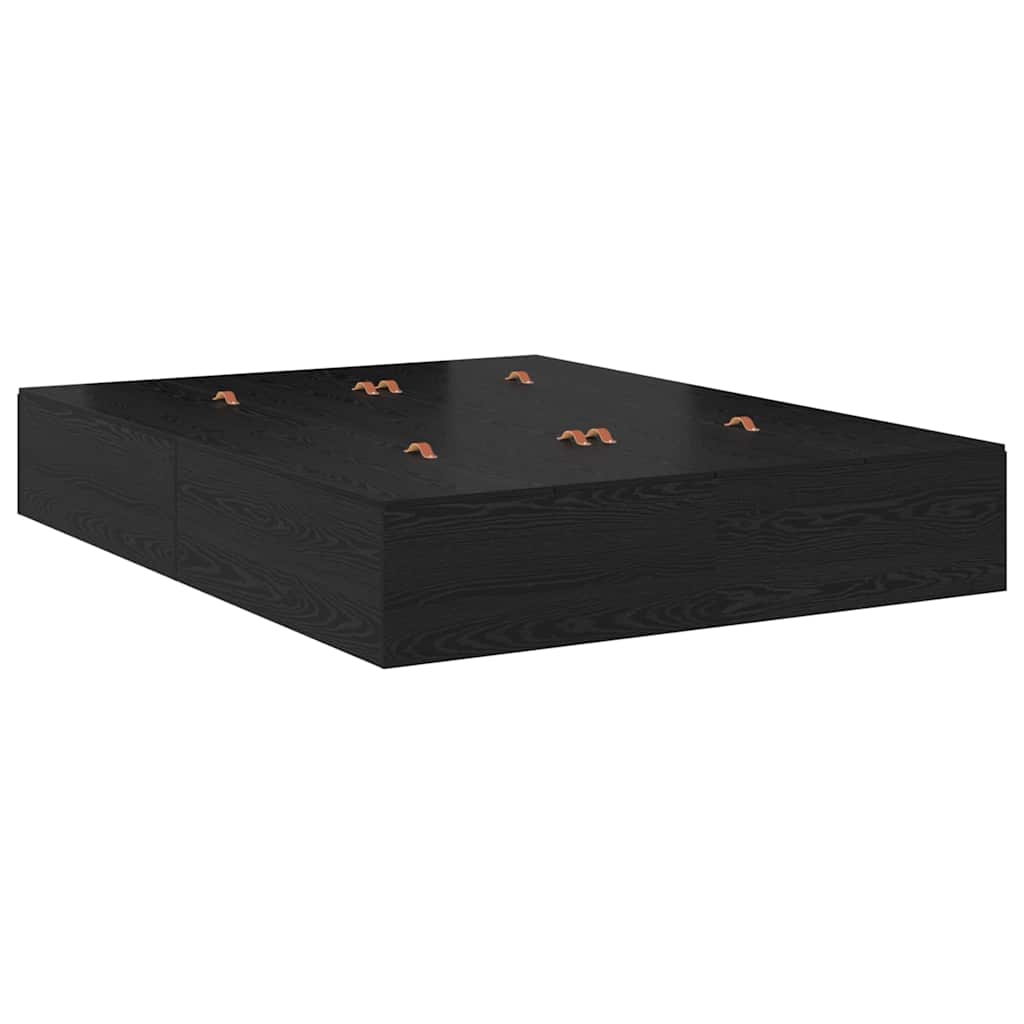 Struttura letto con contenitore Rovere Nero 140 x 190 cm | homemem39