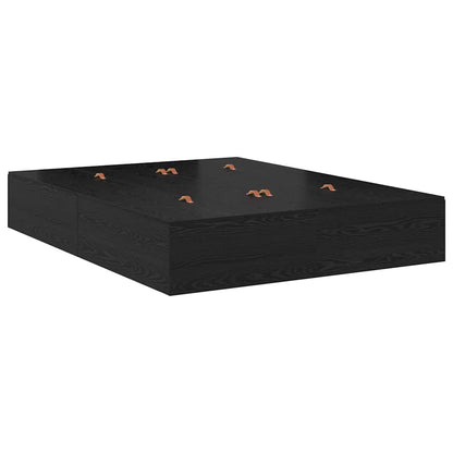 Struttura letto con contenitore Rovere Nero 140 x 190 cm | homemem39