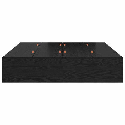 Struttura letto con contenitore Rovere Nero 140 x 190 cm