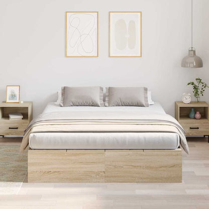 Struttura letto con contenitore Rovere Sonoma 140 x 190 cm | homemem39