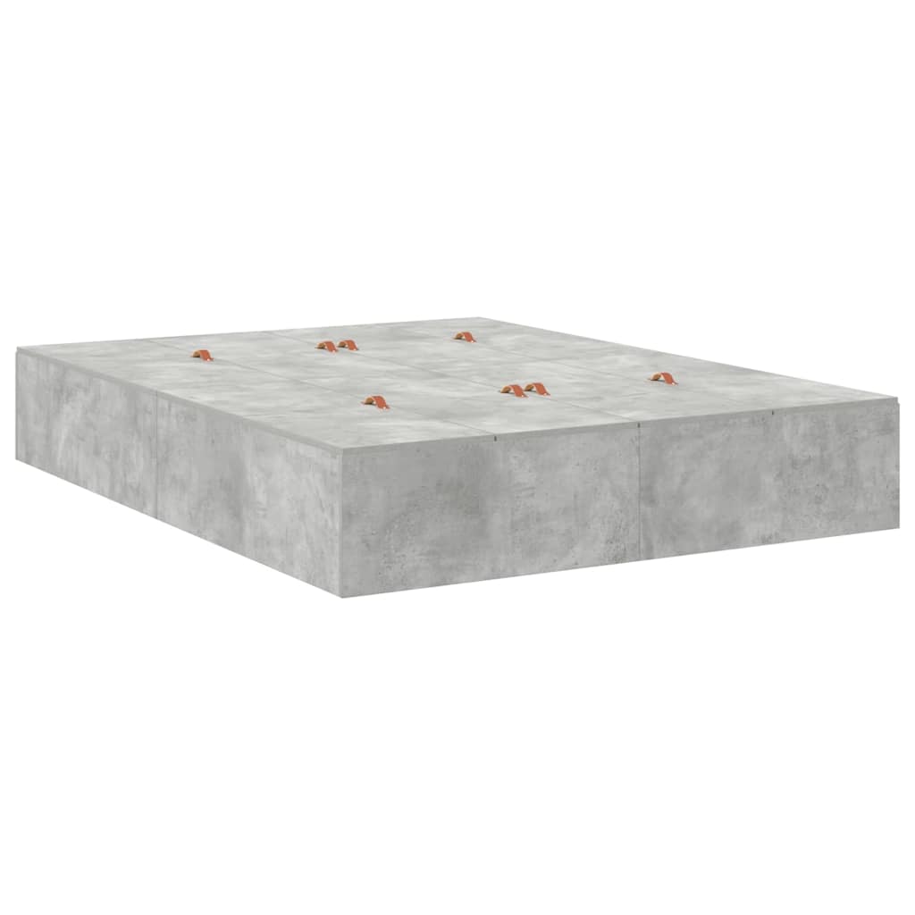 Struttura letto con contenitore Grigio cemento 140 x 190 cm | homemem39