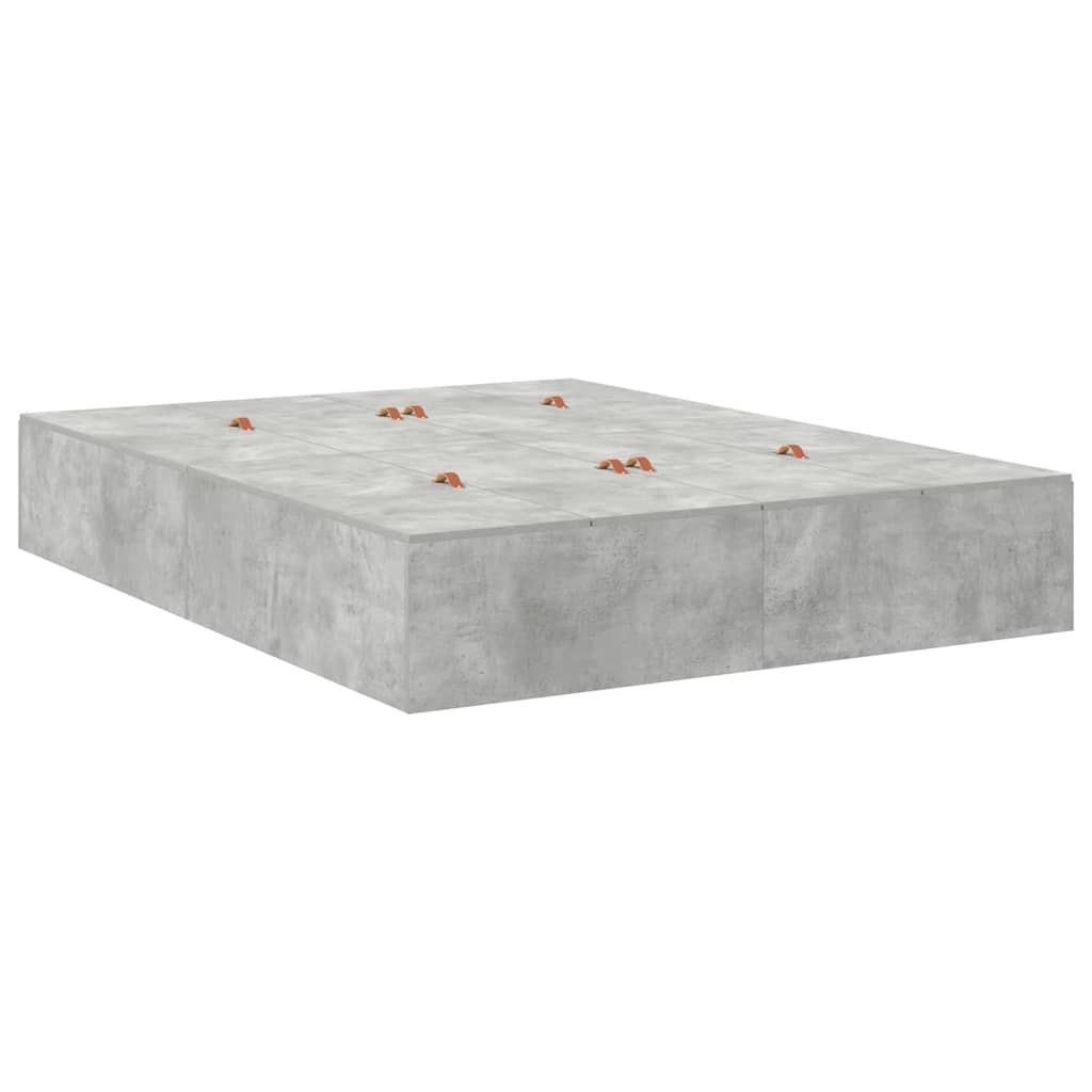 Struttura letto con contenitore Grigio cemento 140 x 190 cm