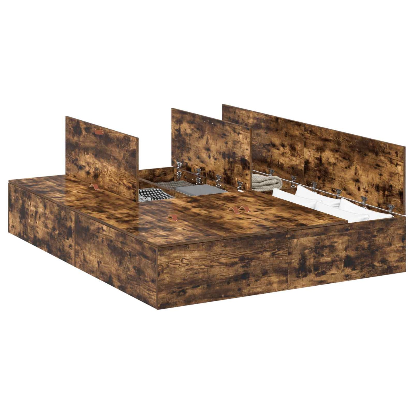 Struttura del letto Rovere fumo 140 x 190 cm Legno multistrato