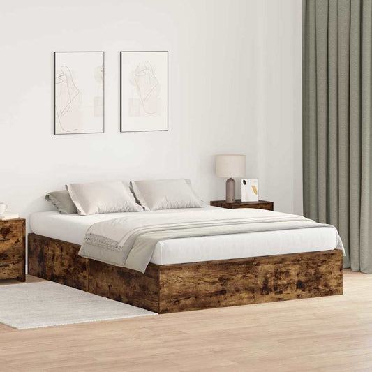 Struttura letto con contenitore Rovere fumé 135 x 190 cm