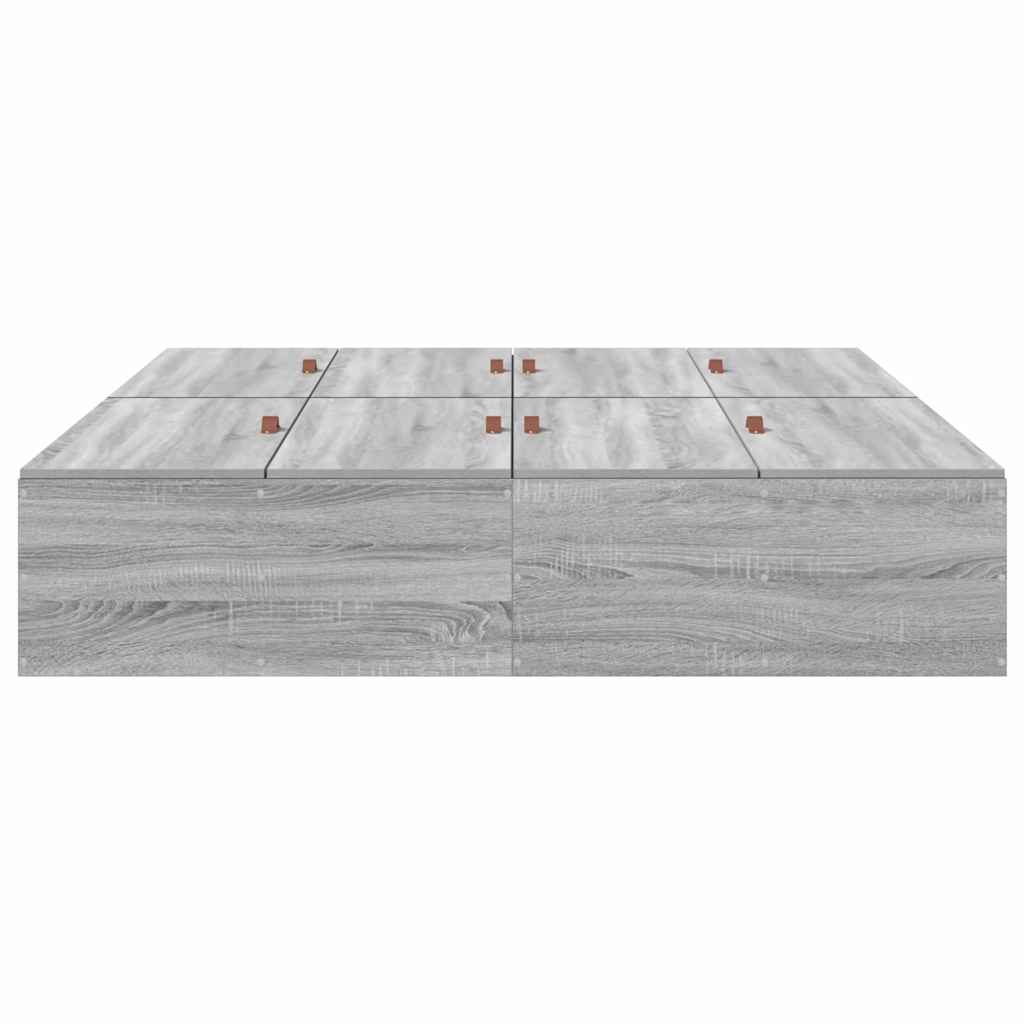 Struttura letto con contenitore Grigio Sonoma 135 x 190 cm | homemem39