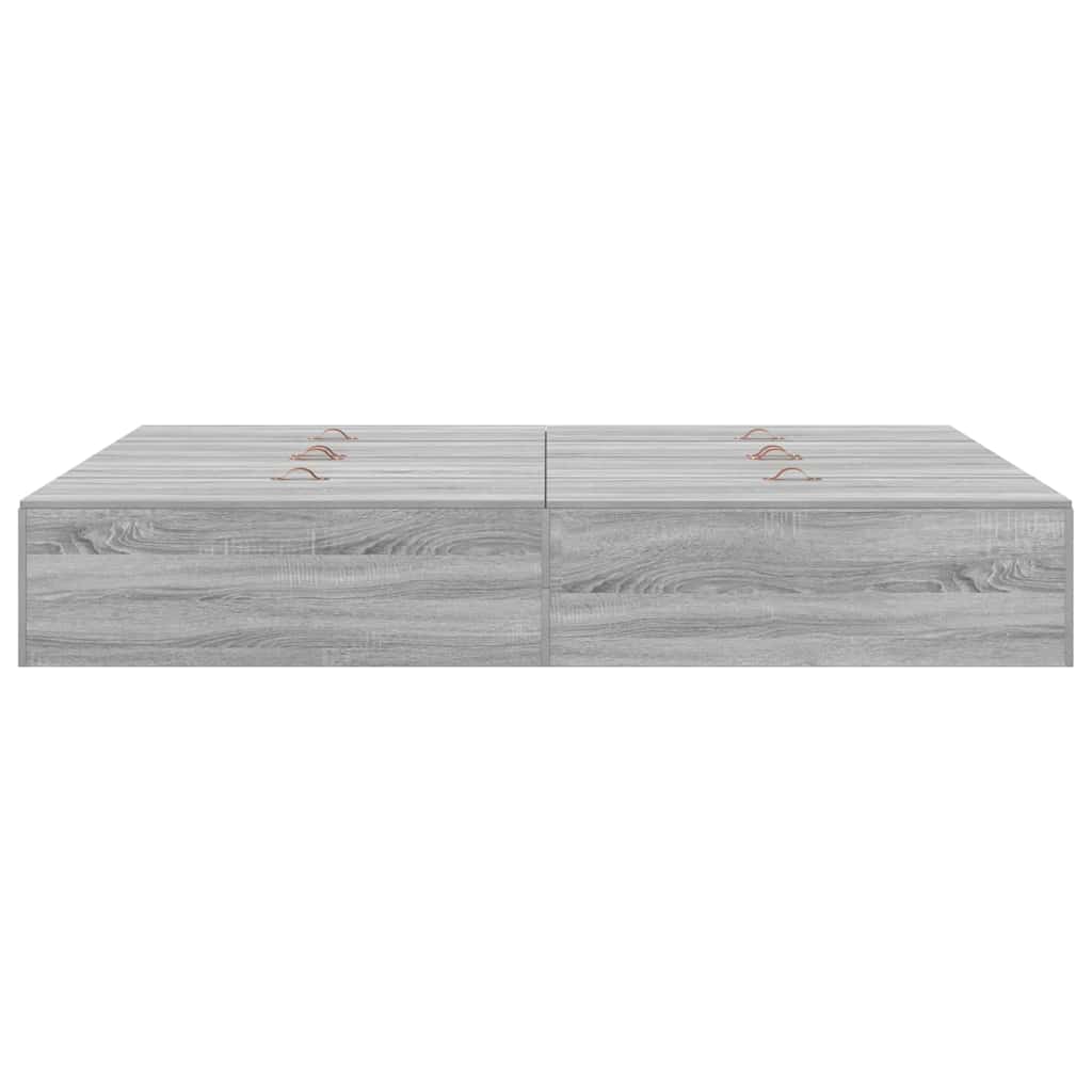 Struttura letto con contenitore Grigio Sonoma 135 x 190 cm | homemem39