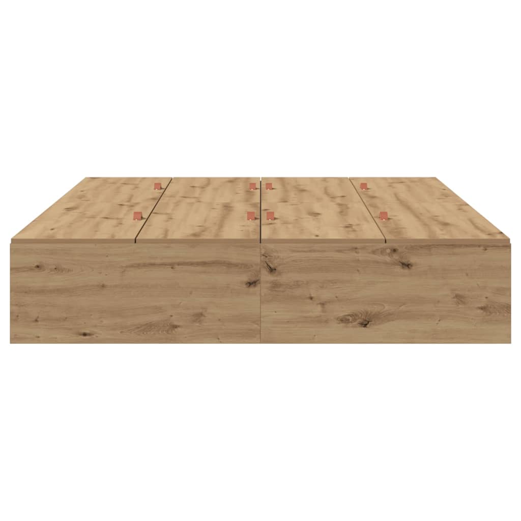 Struttura letto con contenitore Rovere artigianale 135 x 190 cm