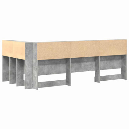 Testata contenitore Grigio cemento 80 cm Legno multistrato