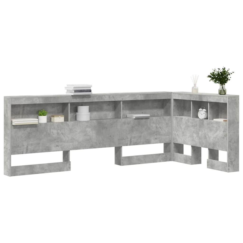 Testata contenitore Grigio cemento 80 cm Legno multistrato