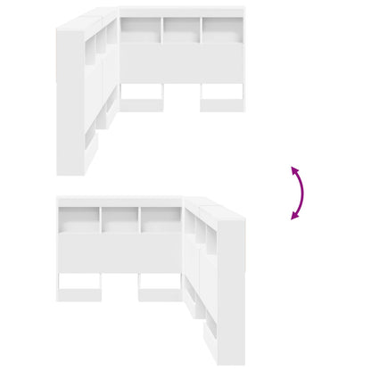 Testata contenitore con testiera Bianco 90 cm Legno multistrato