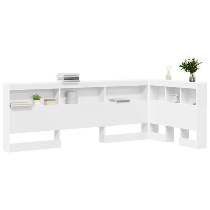Testata contenitore con testiera Bianco 90 cm Legno multistrato
