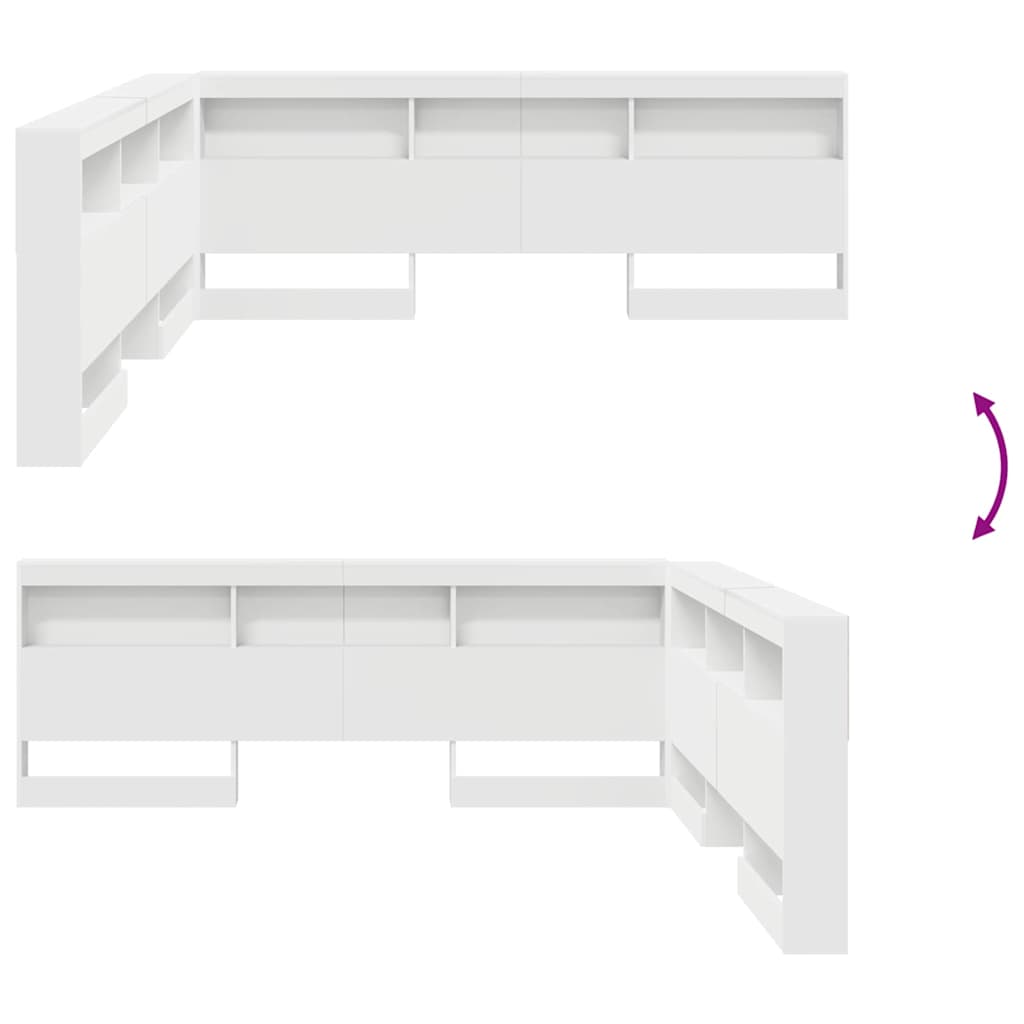 Testata contenitore Bianco 200 cm Legno multistrato