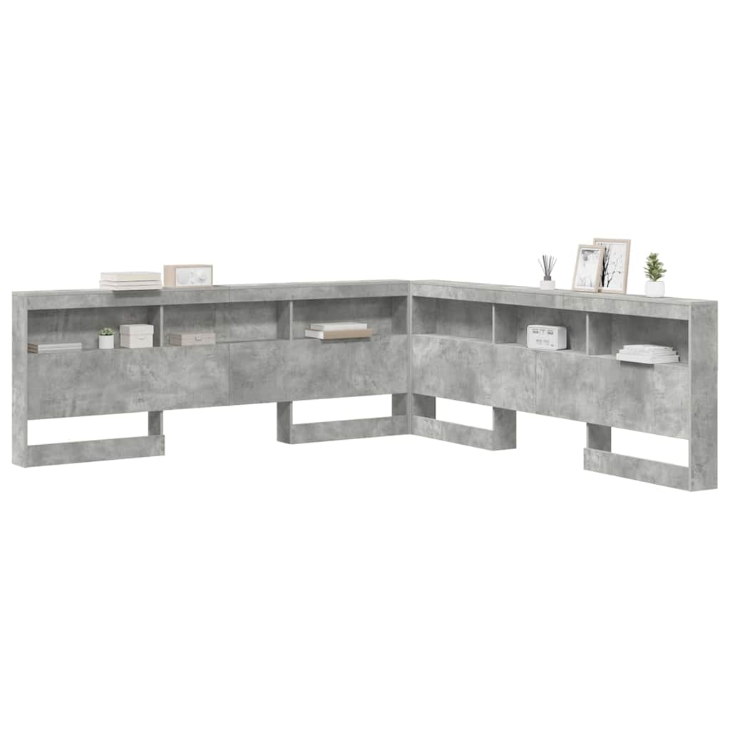 Testata contenitore Grigio cemento 200 cm Legno multistrato