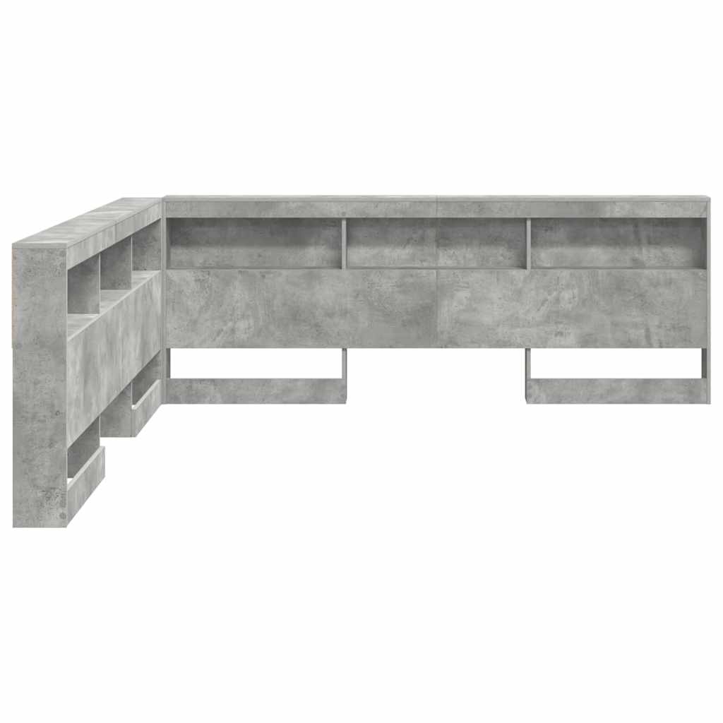 Testata contenitore Grigio cemento 200 cm Legno multistrato