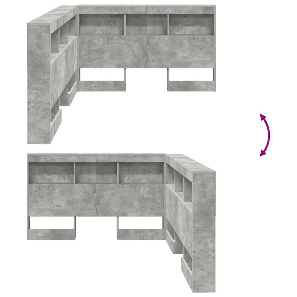 Testata contenitore Grigio cemento 120 cm Legno multistrato