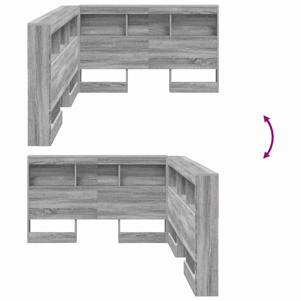 Testata contenitore Grigio Sonoma 120 cm Legno multistrato