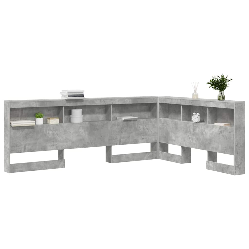 Testata contenitore Grigio cemento 150 cm Legno multistrato