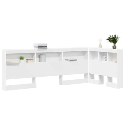 Testata contenitore con testiera Bianco 90 cm Legno multistrato
