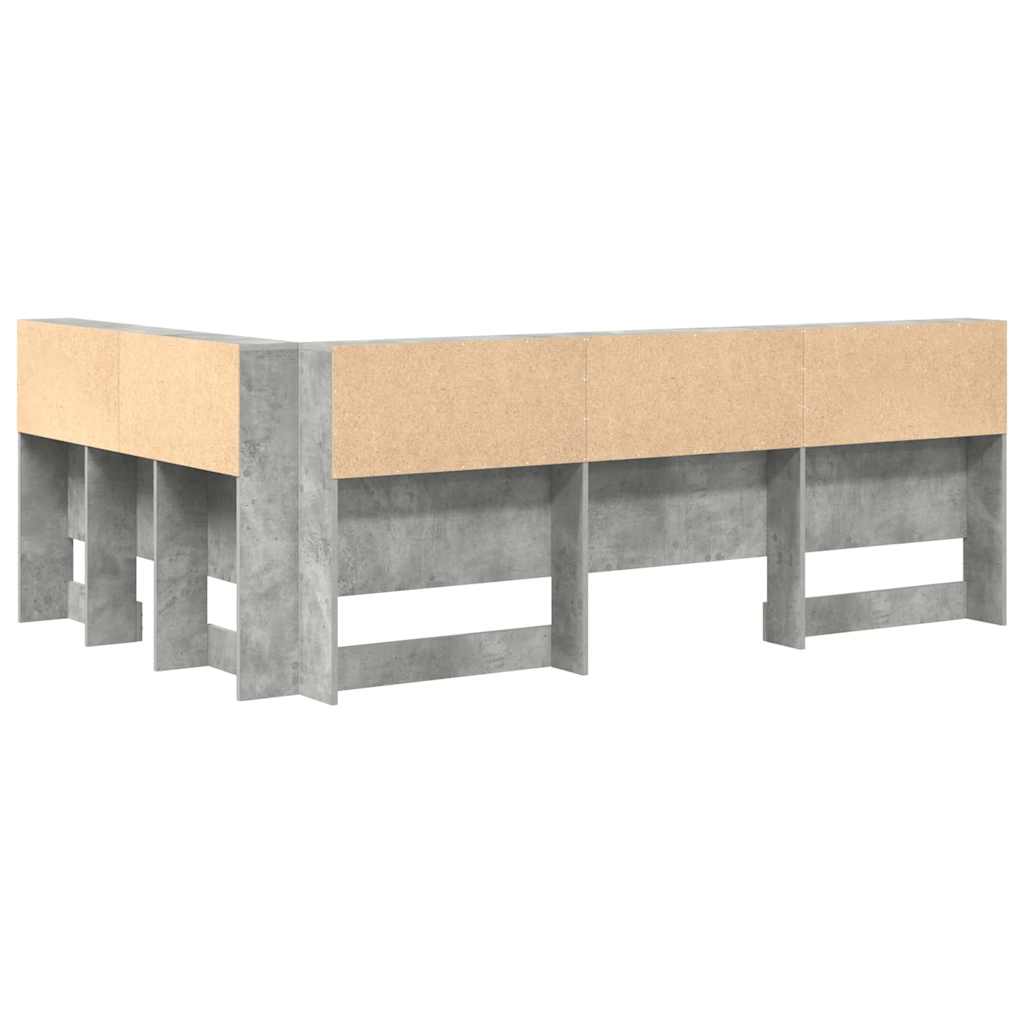 Testata contenitore Grigio cemento 120 cm Legno multistrato