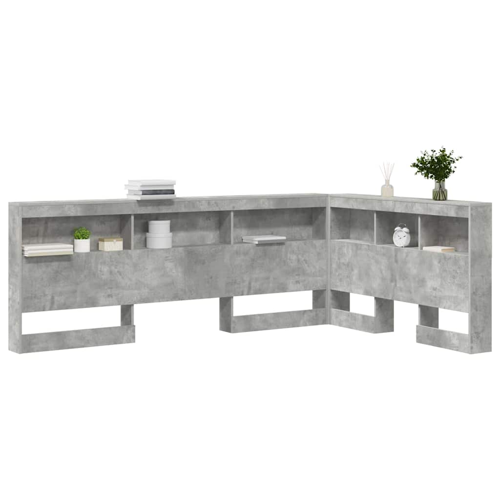 Testata contenitore Grigio cemento 120 cm Legno multistrato