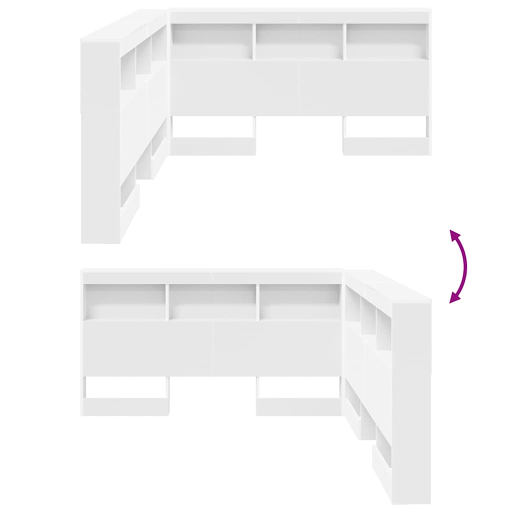Testata contenitore Bianco 140 cm Legno multistrato | homemem39
