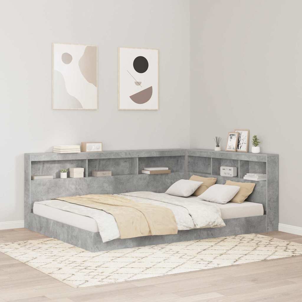Testata contenitore Grigio cemento 135 cm Legno multistrato