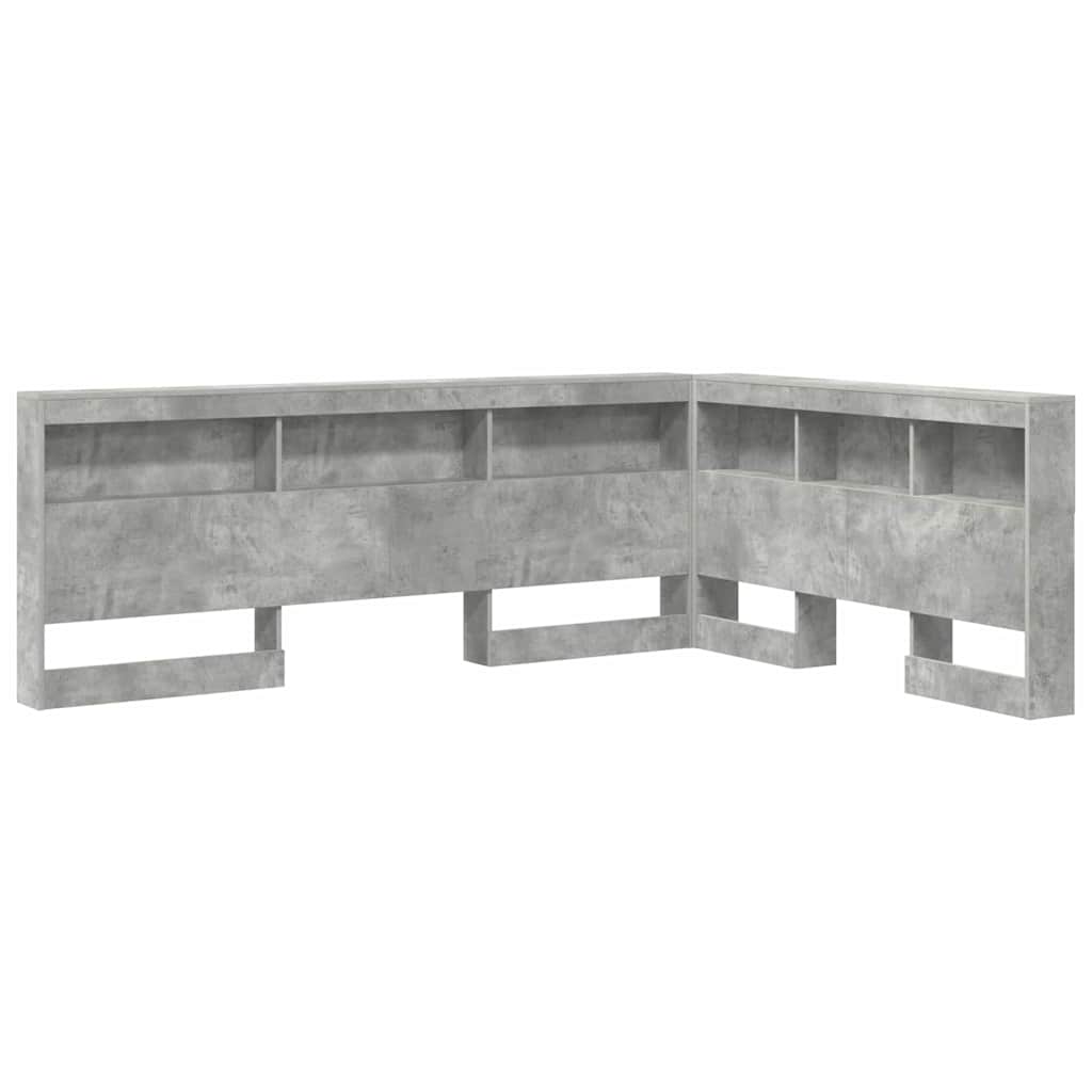 Testata contenitore Grigio cemento 135 cm Legno multistrato