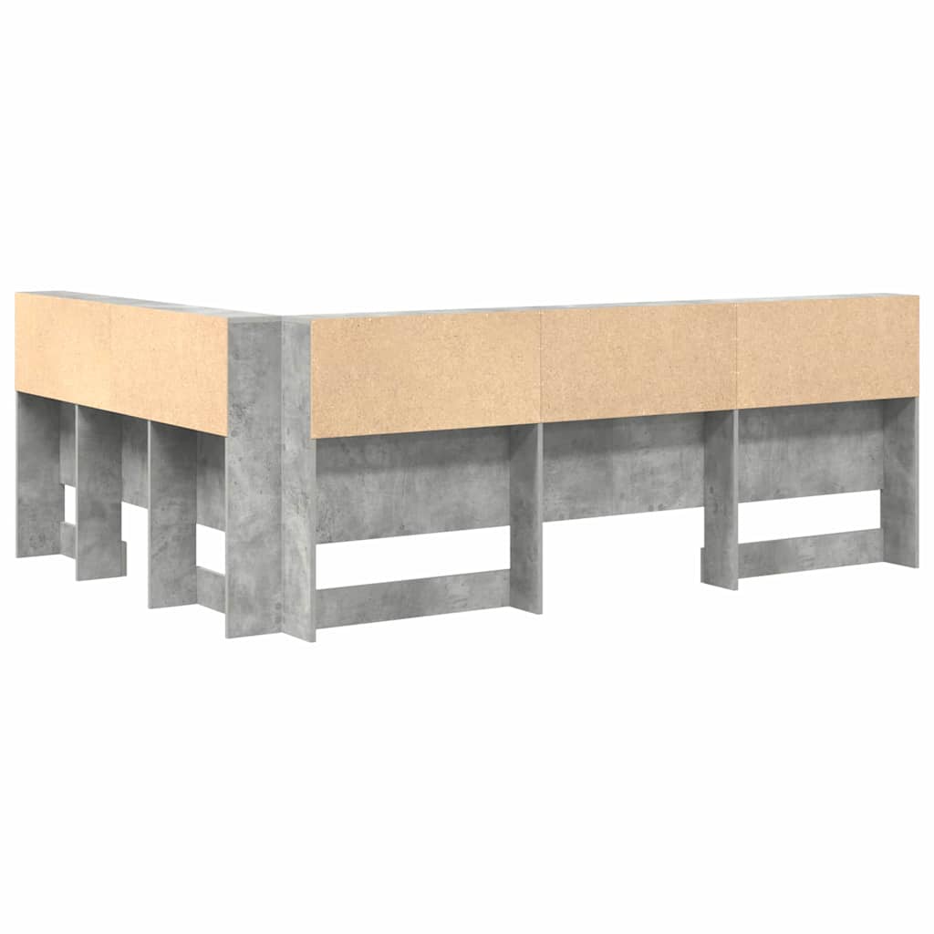 Testata contenitore Grigio cemento 135 cm Legno multistrato
